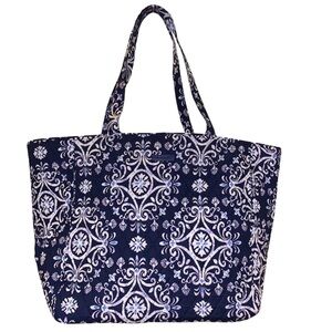 Vera Bradley Grand Tote Steel Blue Medallion